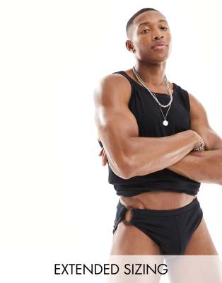 ASOS DESIGN swim briefs with ring detail in black  - ASOS Price Checker
