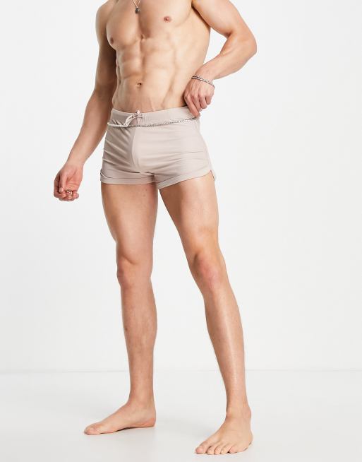 ASOS DESIGN - Boxer de bain - Beige