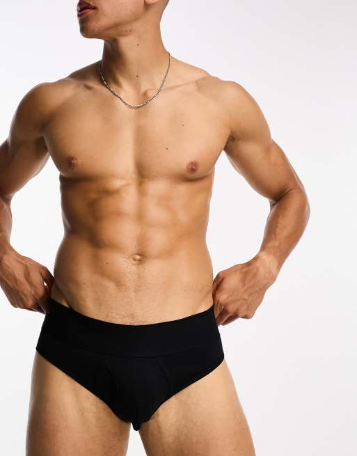 ASOS DESIGN - Slip in zwart met brede tailleband