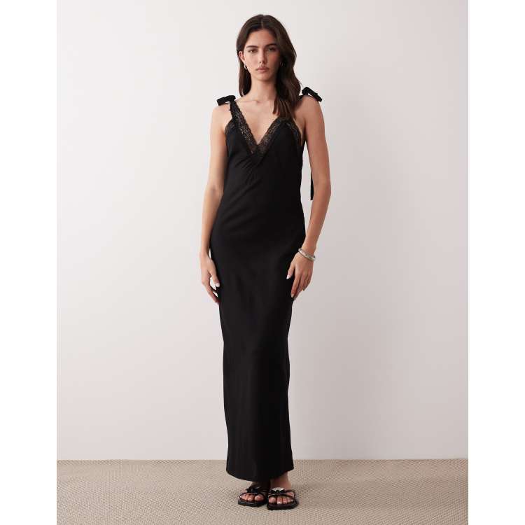 asos black lace maxi dress ASOS Design - Slip Maxi Dress - Women - Nylon/Spandex/Viscose - 8 US