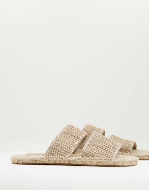 ASOS DESIGN slip on espadrille in natural weave