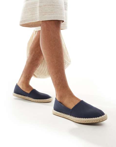 ASOS DESIGN slip on espadrilles in navy canvas - view 1