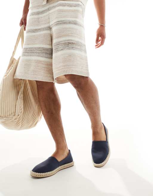 ASOS DESIGN slip on espadrilles in navy canvas