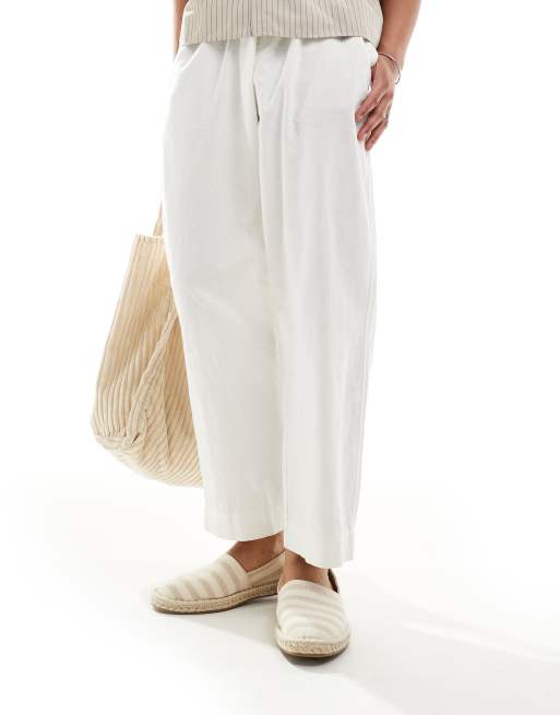 ASOS DESIGN slip on espadrilles in stone canvas stripe