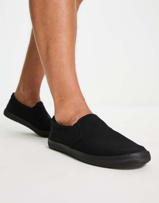 ASOS Design Knit Slip on Sneakers in Black