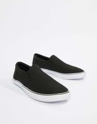 black slip on canvas