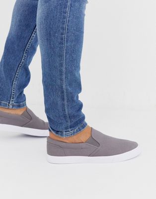 mens grey slip on shoes