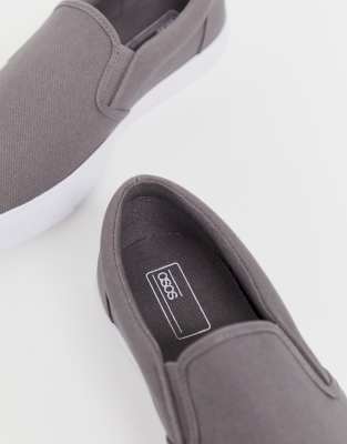 black slip on plimsolls