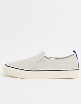 grey slip on plimsolls