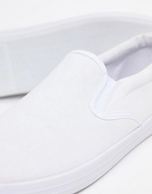 canvas white slip on shoes
