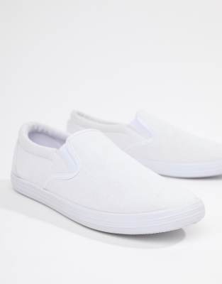 white canvas slip on shoes