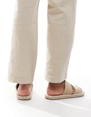 Asos Design Slip-on Sandal Espadrilles In Neutral