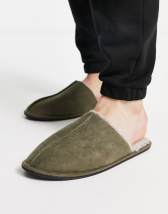 ASOS DESIGN premium sheepskin slippers in tan with cream lining | ASOS