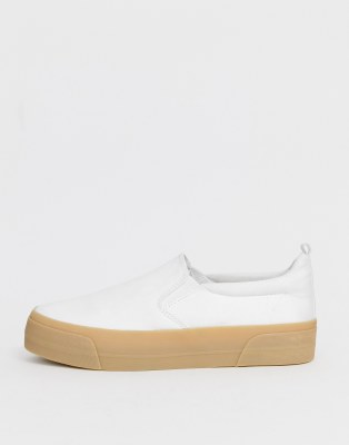 ASOS DESIGN slip on trainers in white 