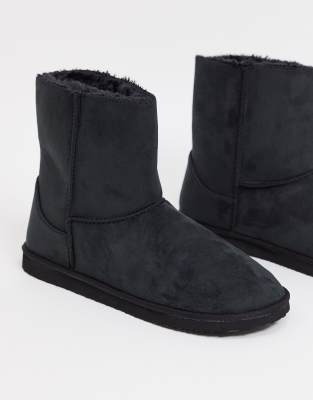 black slipper boots