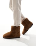 [ASOS DESIGN] ASOS DESIGN slipper boots in brown faux fur 42 Brown