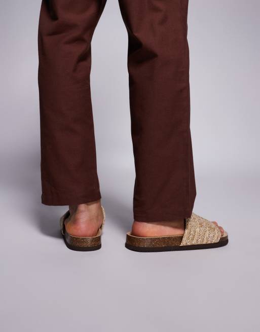 ASOS DESIGN - Slipper sandalen met geweven band in stone, 4 van 4
