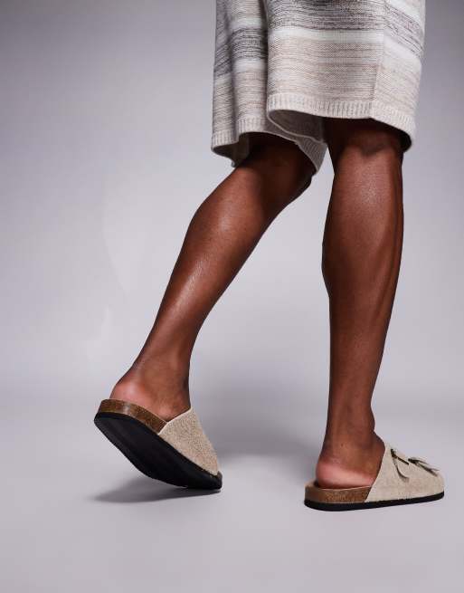 ASOS DESIGN - Slipper-sandalen van harig suède in stone, 3 van 4