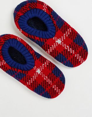 ASOS DESIGN Slipper shoe with tartan design
