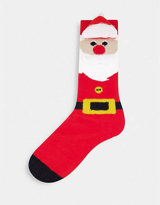 ASOS DESIGN Slipper sock with 3D santa design