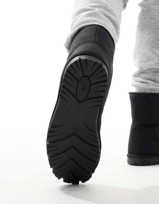 ASOS DESIGN slippers boot in black faux suede