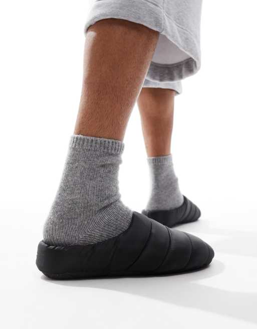 ASOS DESIGN slippers in black nylon