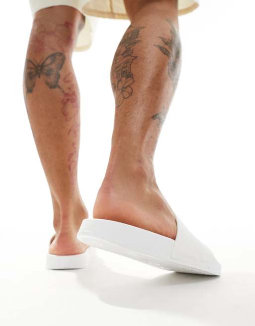 ASOS DESIGN - Slippers in wit, 3 van 4