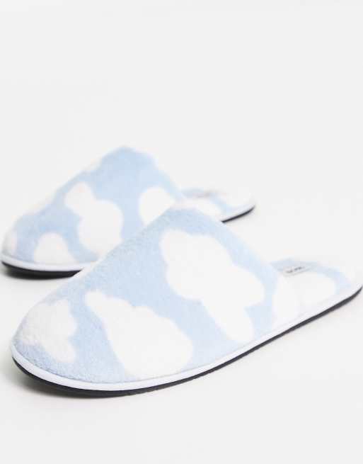 ASOS DESIGN Zion double strap slider slippers in blue