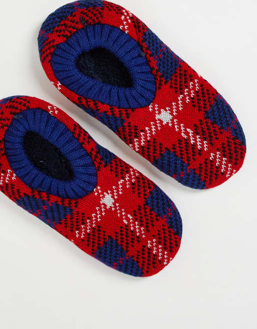 ASOS DESIGN slippers with tartan design