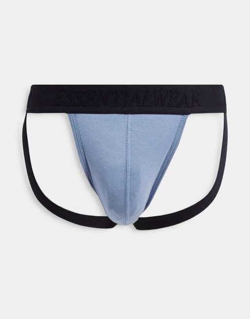 ASOS DESIGN – Slipy typu jockstrap z czarną gumką z wytłaczanym wzorem 