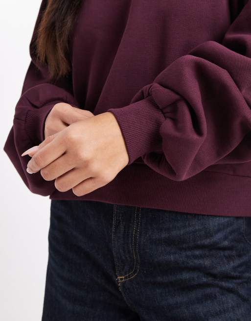 ASOS DESIGN – Śliwkowa bluza dresowa z obszernymi rękawami, 2 z 4