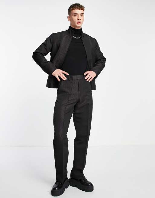 ASOS DESIGN – Śliwkowa kurtka dresowa z żakardu w geometryczny wzór – część zestawu