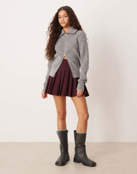 ASOS DESIGN – Śliwkowa plisowana spódnica mini - view 1