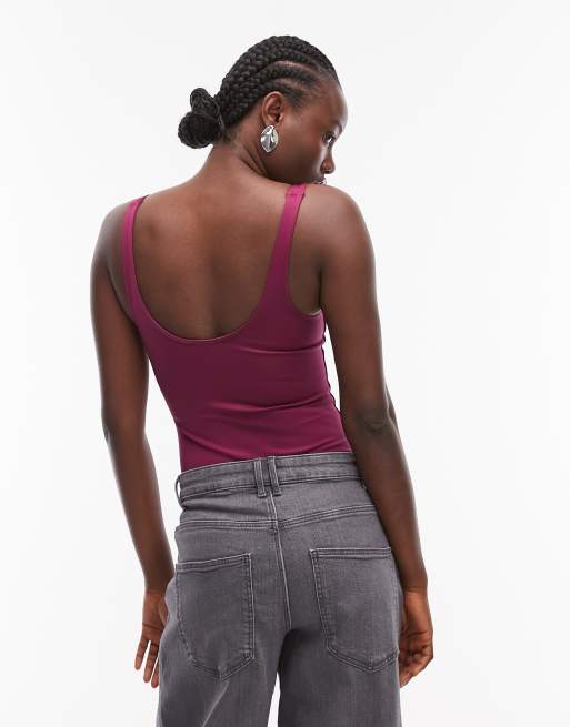 ASOS DESIGN – Śliwkowe bardzo modelujące body z kwadratowym dekoltem, 2 z 4