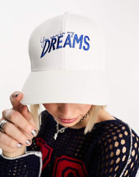 ASOS DESIGN slogan cap in white - view 1