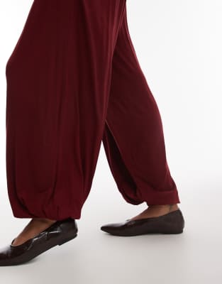 Asos Design Slouchy Balloon Pants In Red
