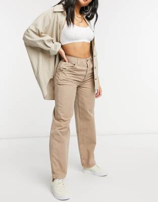 ASOS DESIGN slouchy chino pants in stone | ASOS