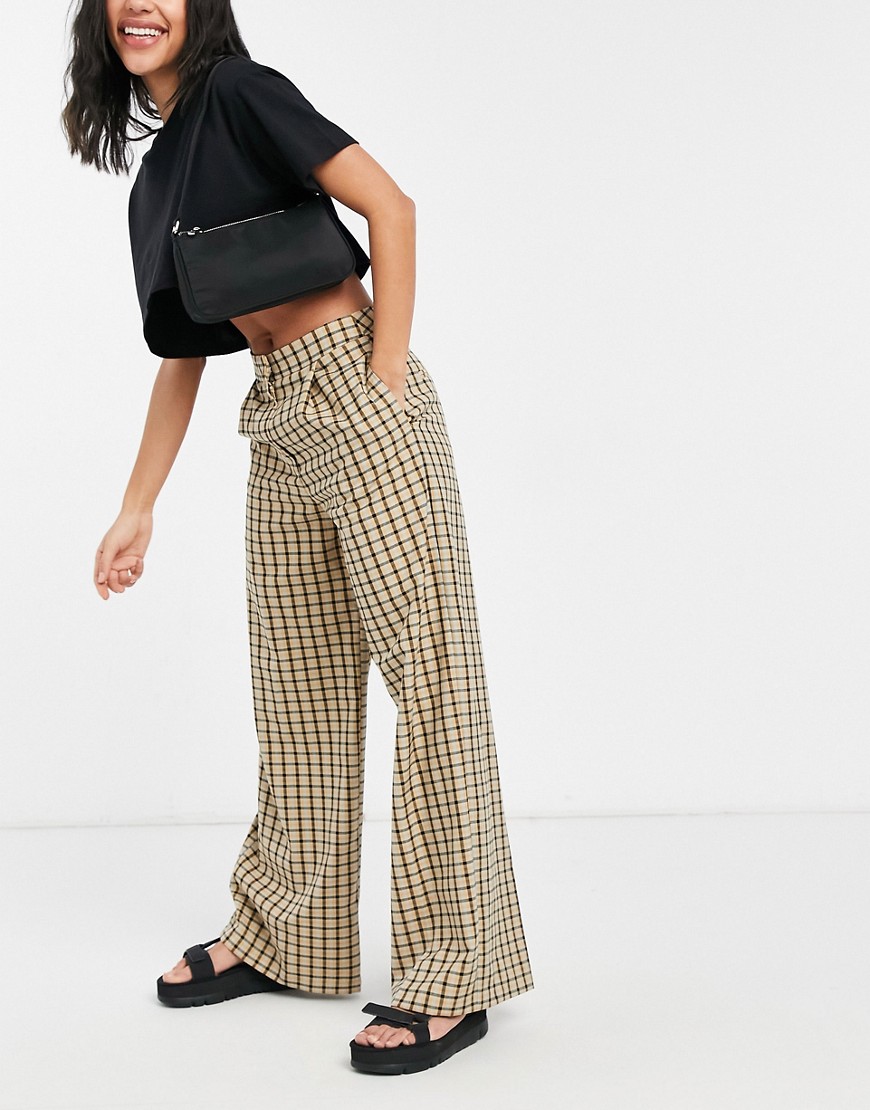 ASOS DESIGN slouchy dad suit pant in heritage check-Multi