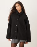 [ASOS DESIGN] ASOS DESIGN slouchy formal harrington jacket in black L Black