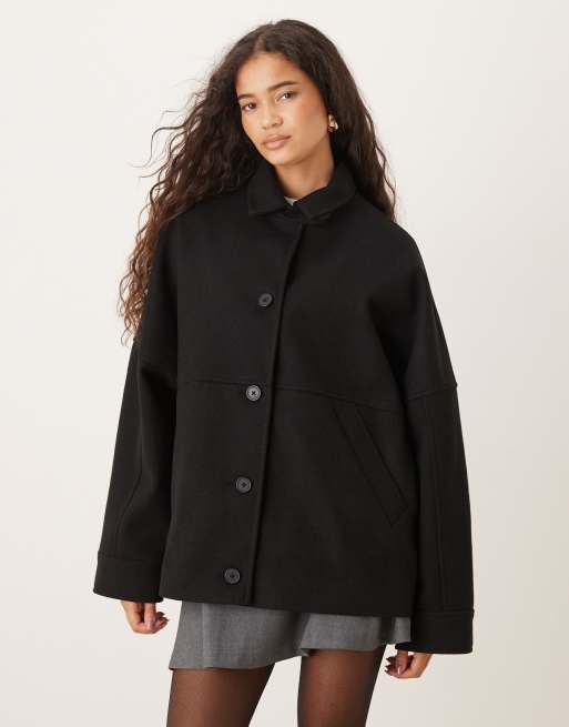 ASOS DESIGN slouchy formal harrington jacket in black
