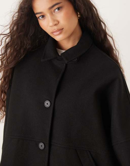 ASOS DESIGN slouchy formal harrington jacket in black