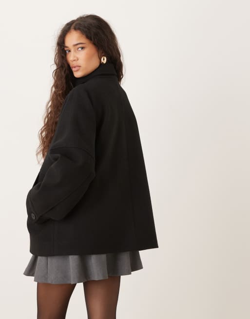 ASOS DESIGN slouchy formal harrington jacket in black
