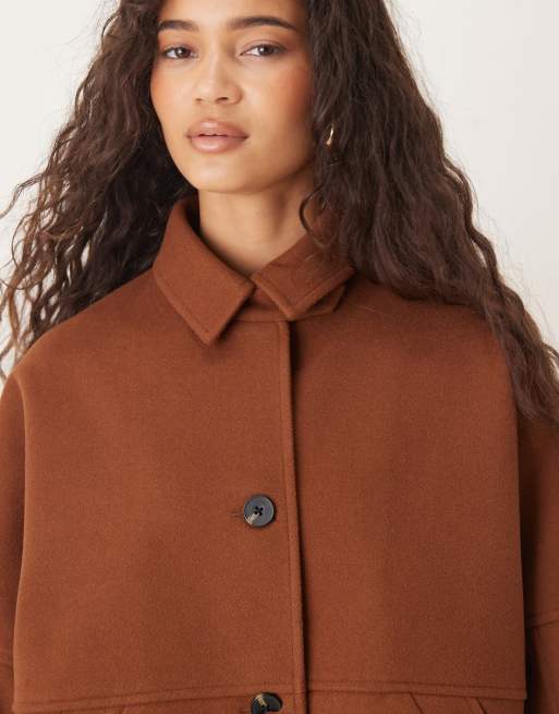 ASOS DESIGN slouchy formal harrington jacket in rust