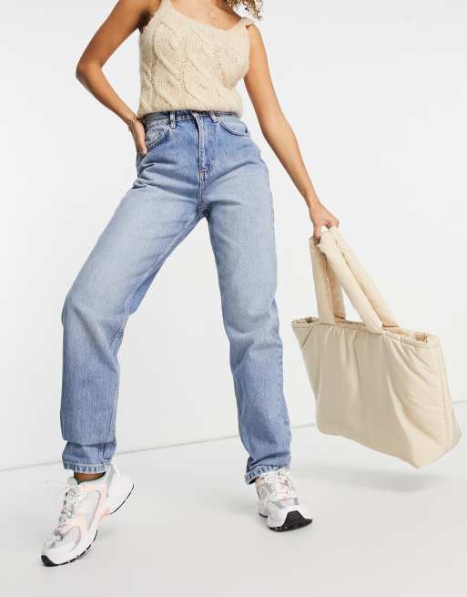 ASOS DESIGN – Slouchy – Hoch geschnittene, lockere Mom-Jeans in mittlerer Waschung