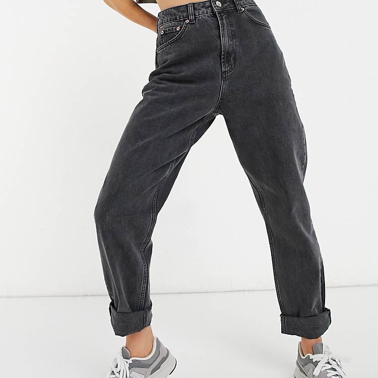 Damen Bekleidung Kurze Hosen Mini Shorts ASOS Denim slouchy mom-jeans in Schwarz 