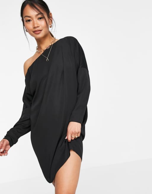 Asos black shift dress deals