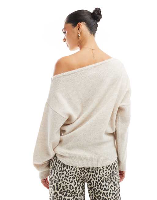 Slouchy one shoulder sweater outlet
