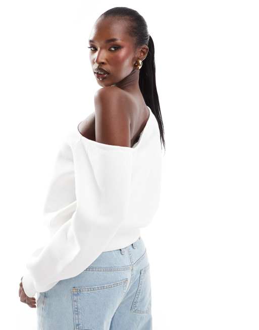 One shoulder sweatshirt sale