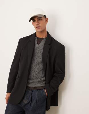 asos ASOS DESIGN slouchy oversized blazer in black
