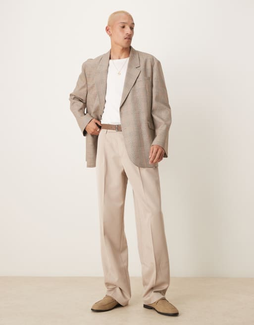 ASOS DESIGN slouchy oversized blazer in brown check, 2 of 5
